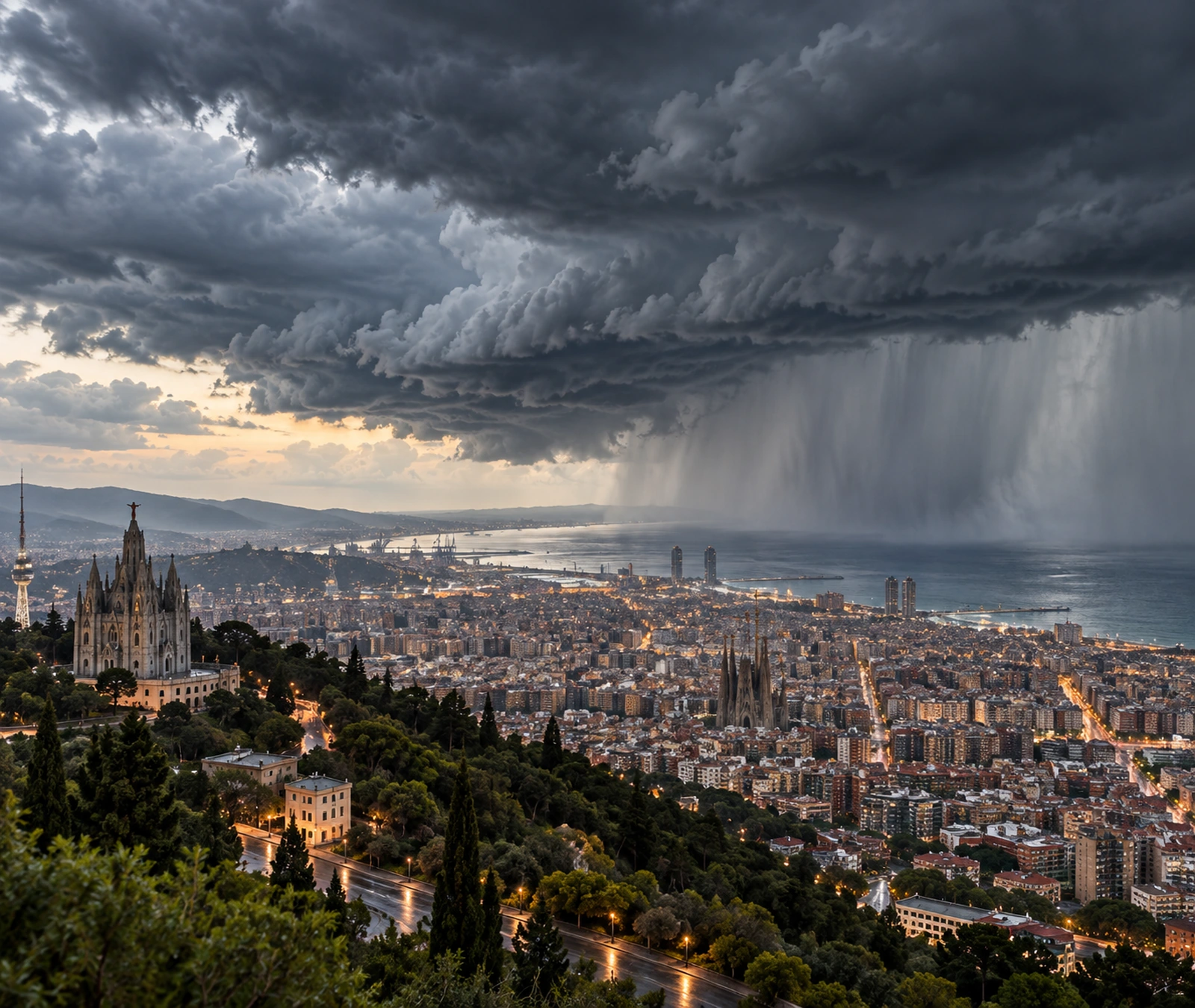 Immagine editoriale rappresentativa di un forte temporale sulla costa catalana
